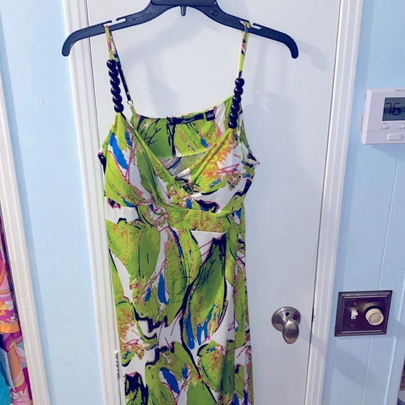 Essentials Dresses & Skirts - Maxi dress size large multicolor beat it spaghetti straps, tie it the waist